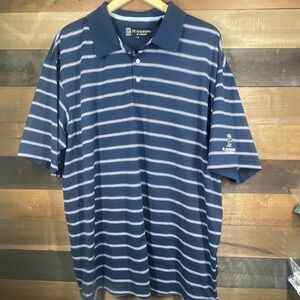 St Andrews Scotland Golf Polo Shirt Mens XL Striped Logo Short Sleeve